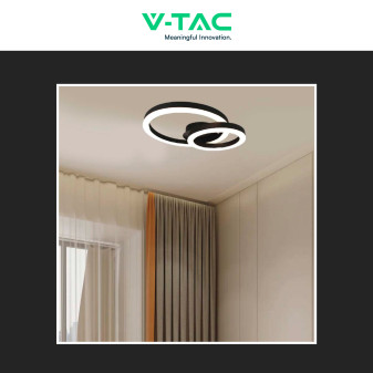 VT-7787 Plafoniera LED SMD Design Tonda 20 W Alluminio Nero V-Tac