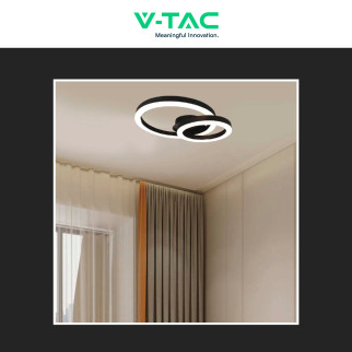 VT-7787 Plafoniera LED SMD Design Tonda 20 W Alluminio Nero V-Tac