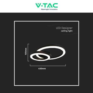 VT-7787 Plafoniera LED SMD Design Tonda 20 W Alluminio Nero V-Tac