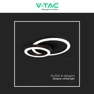 VT-7787 Plafoniera LED SMD Design Tonda 20 W Alluminio Nero V-Tac