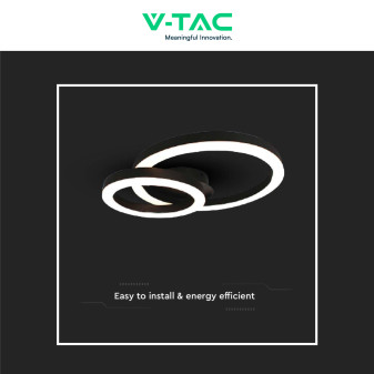 VT-7787 Plafoniera LED SMD Design Tonda 20 W Alluminio Nero V-Tac