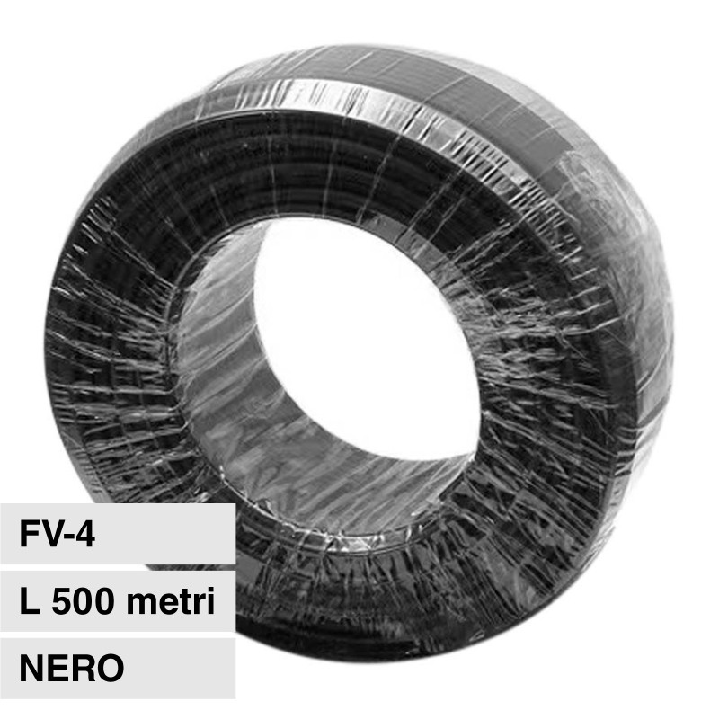 Cavo FV-4 per Pannelli Solari Fotovoltaici V-Tac Nero 500mt