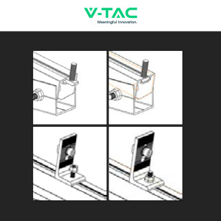 10 Supporti a L per Installazione Pannelli Solari V-Tac