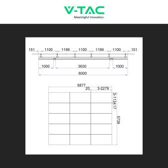 V-Tac Kit Pensilina in Metallo da 2 Posti Auto per Pannelli Fotovoltaici