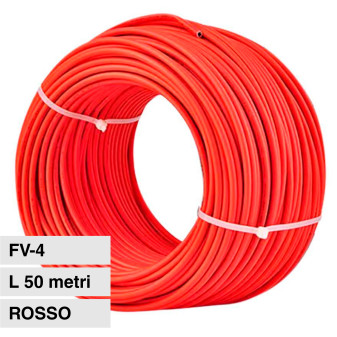 Cavo per Pannelli Solari Fotovoltaici FV-4 V-Tac Rosso 50mt