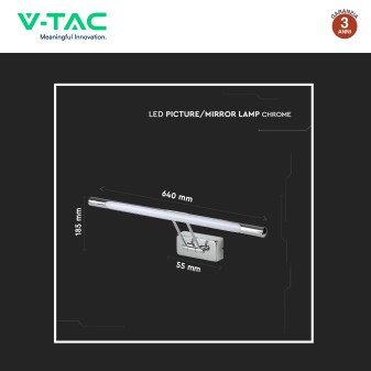 Lampada LED da Specchio 13W VT-7012 SMD Colore Cromo V-Tac