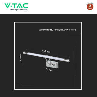 Lampada LED da Specchio 13W VT-7012 SMD Colore Cromo V-Tac