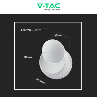 VT-757 Lampada LED da Muro 5W Ruotabile SMD Bianca V-Tac