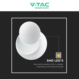 VT-757 Lampada LED da Muro 5W Ruotabile SMD Bianca V-Tac