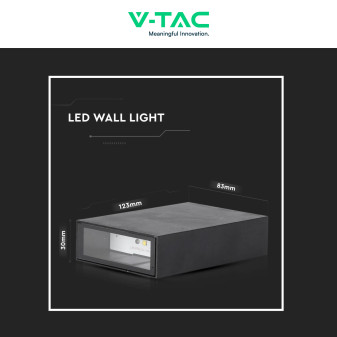 VT-844 Lampada LED da Muro 4W SMD IP65 Colore Nero V-Tac