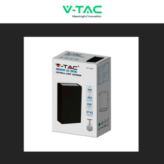 VT-844 Lampada LED da Muro 4W SMD IP65 Colore Nero V-Tac