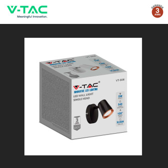 VT-806 Lampada LED da Parete 5W SMD Orientabile Bianca V-Tac