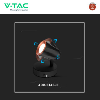 VT-806 Lampada LED da Parete 5W SMD Orientabile Nera V-Tac