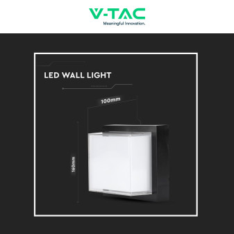 VT-828 Lampada LED da Muro 12W SMD Applique Nera IP65 V-Tac