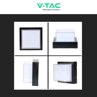 VT-828 Lampada LED da Muro 12W SMD Applique Nera IP65 V-Tac