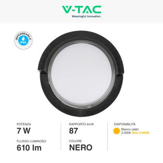 VT-831 Lampada LED da Muro 7W SMD IP65 Colore Nero V-Tac