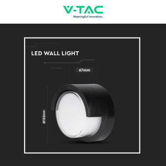 VT-831 Lampada LED da Muro 7W SMD IP65 Colore Nero V-Tac