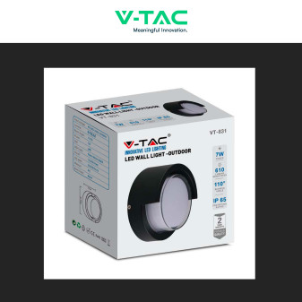 VT-831 Lampada LED da Muro 7W SMD IP65 Colore Nero V-Tac