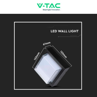 VT-831 Lampada LED da Muro 7W SMD Applique Nera V-Tac IP65