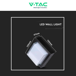 VT-831 Lampada LED da Muro 7W SMD Applique Nera V-Tac IP65