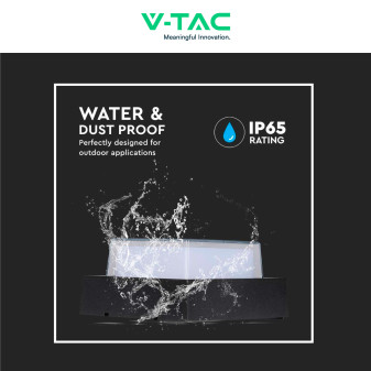 VT-831 Lampada LED da Muro 7W SMD Applique Nera V-Tac IP65