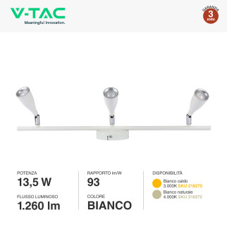 VT-813 Lampada LED da Parete 13,5W SMD Colore Bianco V-Tac