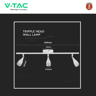 VT-813 Lampada LED da Parete 13,5W SMD Colore Bianco V-Tac