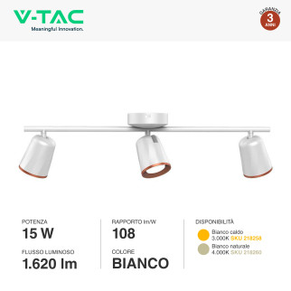 VT-818 Lampada LED da Parete 15W SMD Colore Bianco V-Tac