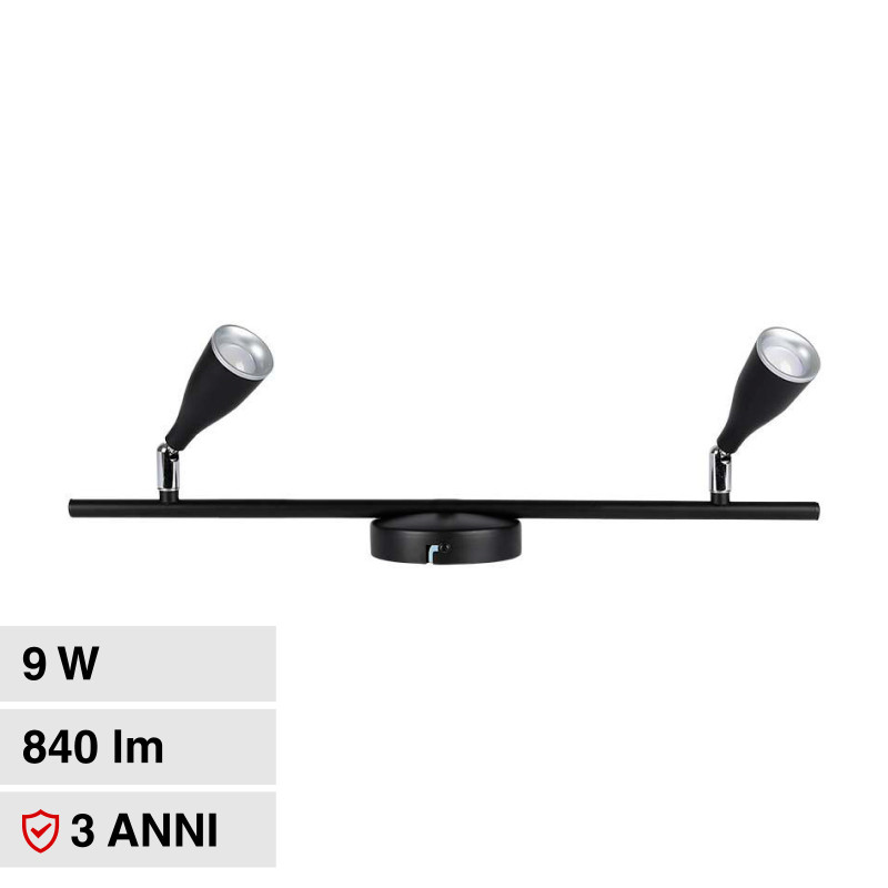 VT-810 Lampada LED da Parete 9W SMD Colore Nero V-Tac