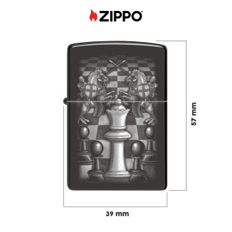 Accendino Zippo 48762 Chess Design Antivento Ricaricabile