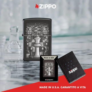 Accendino Zippo 48762 Chess Design Antivento Ricaricabile