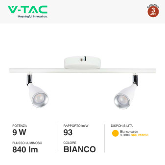 VT-810 Lampada LED Parete 9W SMD Colore Bianco V-Tac