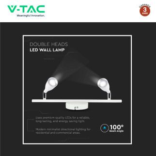 VT-810 Lampada LED Parete 9W SMD Colore Bianco V-Tac