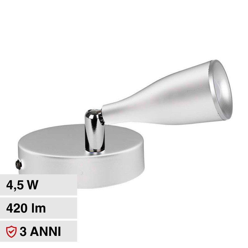 VT-805 Lampada LED Parete 4,5W SMD Orientabile Bianca V-Tac
