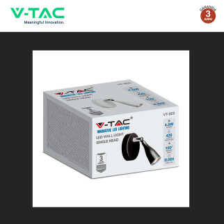 VT-805 Lampada LED Parete 4,5W SMD Orientabile Bianca V-Tac