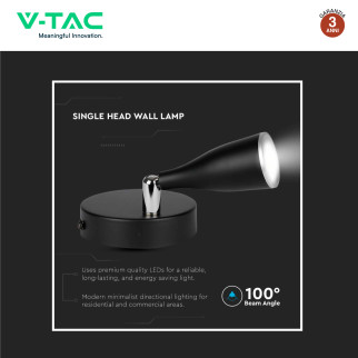Lampada LED Parete 4,5W SMD Orientabile Bianca V-Tac VT-805
