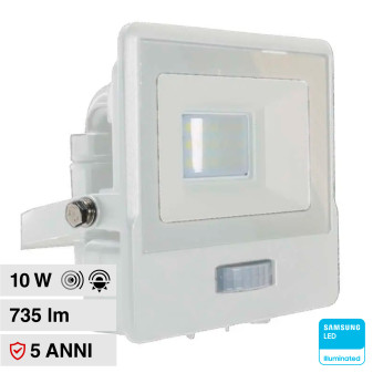 VT-118S Faro LED 10W SMD Chip Samsung con Sensore IP65 V-Tac