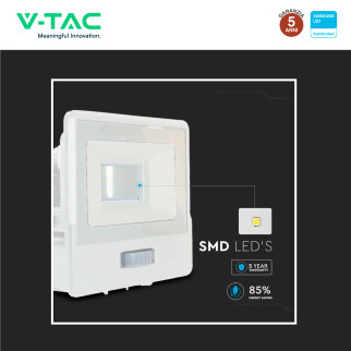 VT-118S Faro LED 10W SMD Chip Samsung con Sensore IP65 V-Tac