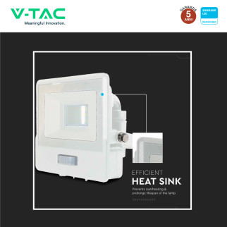 VT-118S Faro LED 10W SMD Chip Samsung con Sensore IP65 V-Tac