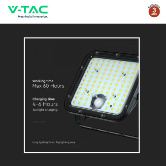 VT-432 Faro LED 30W IP65 Pannello Solare con Sensore Telecomando V-Tac