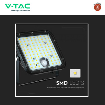 VT-432 Faro LED 30W IP65 Pannello Solare con Sensore Telecomando V-Tac