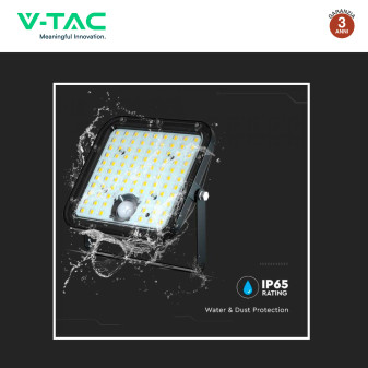 VT-432 Faro LED 30W IP65 Pannello Solare con Sensore Telecomando V-Tac
