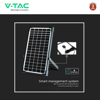 VT-432 Faro LED 30W IP65 Pannello Solare con Sensore Telecomando V-Tac