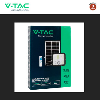 VT-432 Faro LED 30W IP65 Pannello Solare con Sensore Telecomando V-Tac