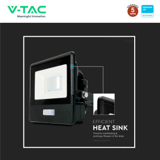 Faro LED 10W SMD Chip Samsung con Sensore IP65 VT-118S V-Tac