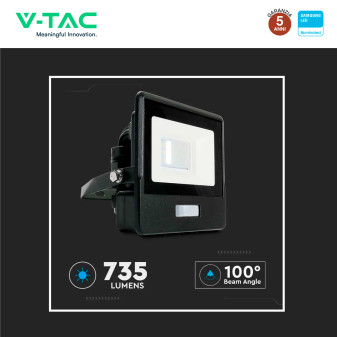 Faro LED 10W SMD Chip Samsung con Sensore IP65 VT-118S V-Tac