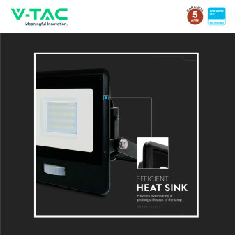 VT-128S Faro LED 20W SMD Chip Samsung con Sensore IP65 V-Tac