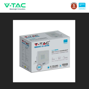 Faro LED 20W SMD VT-128S Chip Samsung con Sensore IP65 V-Tac