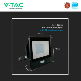 VT-138S Faro LED 30W SMD Chip Samsung con Sensore IP65 V-Tac