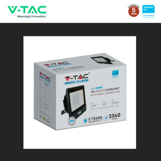 VT-138S Faro LED 30W SMD Chip Samsung con Sensore IP65 V-Tac